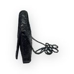 La Regale Vintage 50’s:  LTD ♕ Silk Beaded Convertible Clutch Evening Bag ♕ Black Photo 4