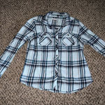 Croft & Barrow  Women's Blue Plaid blouse size‎ petite medium Photo 0