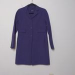 Max Mara 'S Womens Overcoat Purple Knee Length Pockets 100% Wool Collar 8 Photo 10