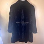J.Jill ‎ Women's 2XL Black Crushed Velvet Embroidered Jacket Witchy Whimsigoth Photo 2