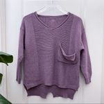 Purple V Neck Sweater High Low Pocket Size XS Photo 0