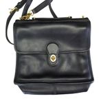 Coach  Vintage Willis Crossbody 9927 Black Leather Lock Flap Shoulder Bag Purse Photo 2