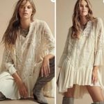 Free People Layered In Lace Swing Dress Tunic Ivory White Small Photo 10