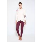 Satva Movement Sarana Embroidered Blossom Sweatshirt Women's Medium Blush Yoga Pink Photo 3