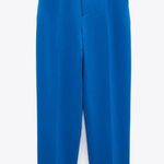 ZARA PANTS W/ FABRIC-COVERED BELT High-waist Blue Size M NEW Photo 8