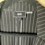 NWOT Boutique HAVE Brand Pinstripe Longline Black Open Front Blazer Photo 3