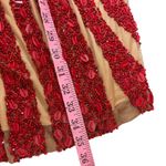 Forever Unique London  Red Beaded Embellished Long Sleeve Mini Dress Size US 8 M Photo 7