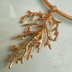 ZARA Golden Coral Choker Necklace - Raised Coral Pendant Statement Collar Photo 10