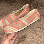 Toms TTOMS Alpargata Classic slip-on shoes striped coral and white Photo 3