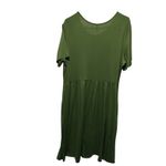 DB MOON Women's Olive Green‎ Casual Short Sleeve Midi Dress With Pockets XL Green Photo 6