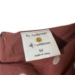 By Together  Brown and White Polka Dot Zip Back‎ Mini Dress with Puff Sleeves Photo 1