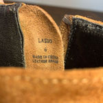 Wanted Lasso 3.5” heel black suede leather bootie size 6 Tan Photo 10