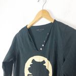 Zadig & Voltaire Foil Skull Print Henley Women Small Long Sleeve Tee Halloween Photo 6