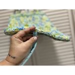 Vera Bradley  Green/Blue/White Floral Shoulder Tote‎ Bag Silver Hardware Pockets Photo 5