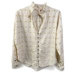 Pilcro  Anthropologie Tavi Daisy Floral Embroidered Button Front Blouse Top M Photo 2