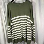 Caslon  Women's 3X Green & White Striped Long Sleeve Pullover Knit‎ Sweater Photo 10