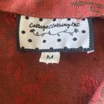 Cottage Clothing Inc 2 Piece 100% Linen Set Size M Boho Blazer Skirt‎ Floral Art Red Size M Photo 2