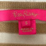 Lilly Pulitzer Dinah Crewneck Sweater White Cream Gold Striped Size Small Photo 4