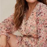 Torrid  Mini Lurex Chiffon Tiered Dress Floral V Neck Long Sleeve Boho Size 3x Photo 7