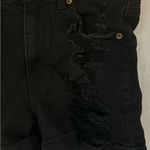 American Eagle  Jean Shorts Size 6 Black Stretch Denim Distressed Summer Photo 4