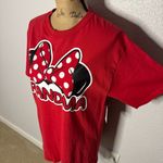 Disney NWT Minnie Mouse Grandma Bow Shirt Red Size M Cotton Crew Neck Cute Photo 1