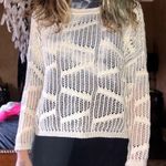 Lush Crochet Sweater Top White Size M Photo 0