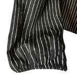 Hem & Thread  Black‎ White Striped Blouse Bow Neckline NWT Medium L4597 Photo 8
