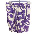 ZARA Basic Purple & White Print Above the Knee Zip Front Skirt with Tie Belt XS Photo 6