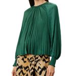 Ulla Johnson  Aidy Long Sleeve Blouse in Green, Size US 12 Photo 1