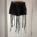 Sexy Faux Leather Shorts for Women Dressy Tassel High Waisted Hot Shorts, XL Black Photo 2