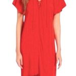 Madewell  Midi Dress Round Neck Lace Up Front Cap Sleeve Lightweight XS Photo 1