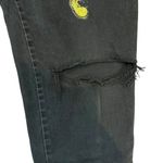 Disney Vintage 90s Mom Jeans Painted Mickey Minnie Black High Rise Straight Leg Photo 6