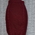 Midnight Doll New Without Tag Knitted Maroon High Waisted Pencil Skirt XSmall Photo 0