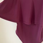Francesca's Burgundy Ruffle Tank Bodysuit Photo 2