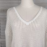 MARLED (by Reunited Clothing) V Neck Sweater White/Gold Metallic Photo 1