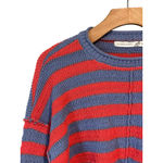 Altar'd State Cropped Sweater Women's Size S Blue Orange Striped Crew Neck NWT Photo 1