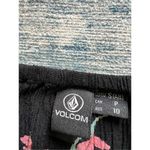 Volcom Black Pink Orange Bud Seriously Button Front Short Sleeve Top Small Photo 2