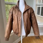Vintage 80s Adventure Bound Distressed Brown Leather Bomber Jacket Size Medium Photo 10