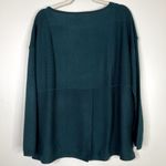 NYDJ Long Sleeve Split Back Slight Boatneck Soft Comfy Sweater Ribbed Detail Lg Photo 7