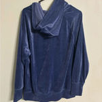 Aerie  Offline Velour Velvet Zip Jacket Blue Oversized Size Medium Hooded Soft Photo 2