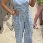 Blue plaid jumpsuit Photo 0