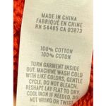 Aerie  Cotton Oversized Red Acid Wash Cropped Cable Knit Pullover Sweater Photo 8