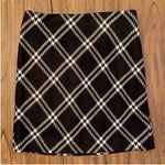 Ann Taylor Women’s Black White Windowpane Wool Mini Skirt Size 8 Petite Photo 1