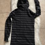 Lululemon Stride Jacket Women 6 Black Gray Striped Hoodie Thumbholes Full Zip Photo 9