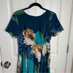 Anthropologie  Corey Lynn Calter‎ floral pleated teal fit n flare dress size 6 Photo 4