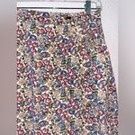 Vintage 90s Floral Print Jean Skirt Maxi Length Pink Size XL Photo 3
