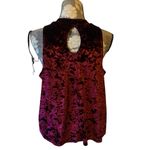 Arizona Jeans ARIZONA Burgundy Velour Mock Neck Sleeveless Blouse size XL Photo 4