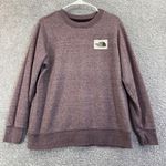 The North Face Sweatshirt Womens Large Purple Heather Crewneck Fleece Logo Pullover Photo 0