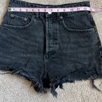ZARA Black High Rise Distressed Cheeky Denim Shorts Size 2 Photo 3