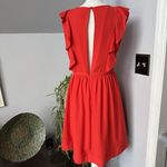 ICHI Apron Front Open Back Mini Dress Tomato Red Size 40 Photo 1